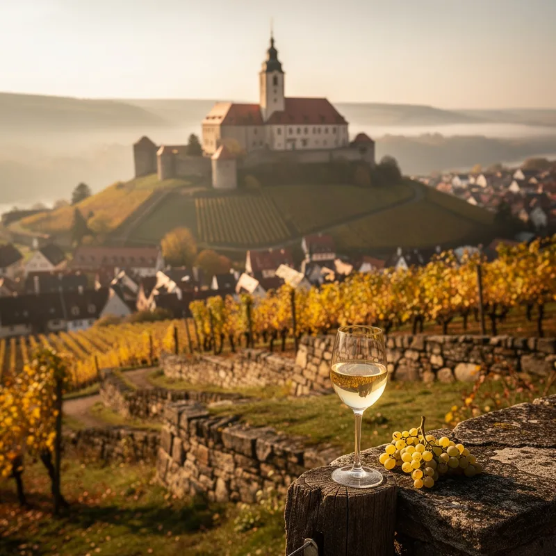 Symbolbild: Freyburg mit Schloss über den Terrassenweinbergen