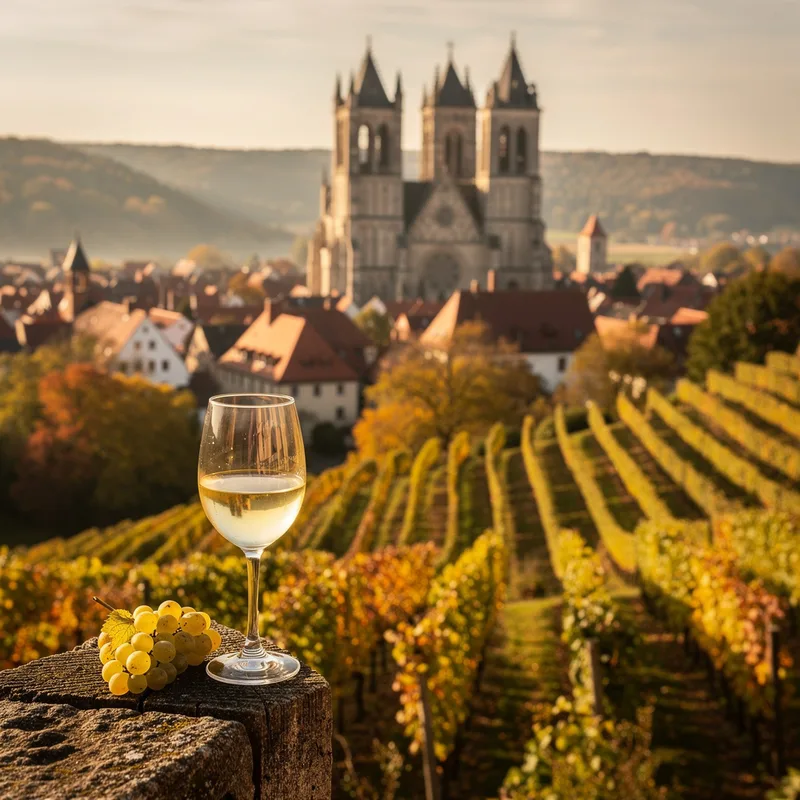 Symbolbild: Naumburg mit Dom über Weinbergen